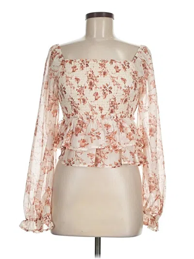 Pre-owned Altar'd State Long Sleeve Blouse In White
