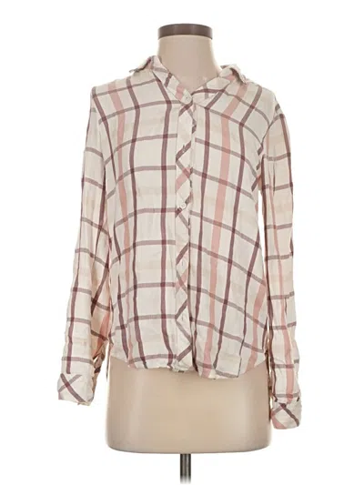 Pre-owned Altar'd State Long Sleeve Blouse In White