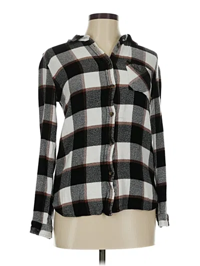 Pre-owned Altar'd State Long Sleeve Button Down Shirt In Black