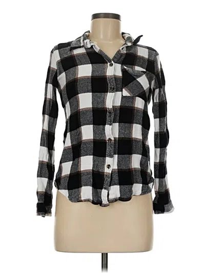 Pre-owned Altar'd State Long Sleeve Button Down Shirt In Black