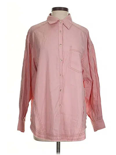 Altar'd State Long Sleeve Button Down Shirt In Pink