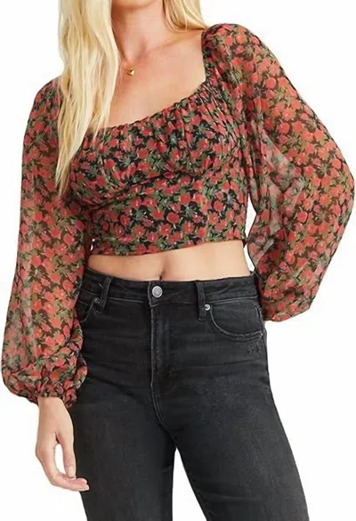 Altar'd State Long Sleeve Fitted Shirt In Red In Multi