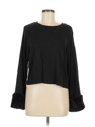 Pre-owned Altar'd State Long Sleeve Top Black Boatneck Tops