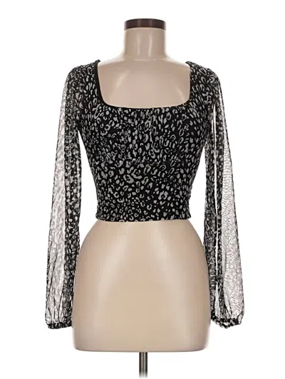 Pre-owned Altar'd State Long Sleeve Top Black Square Neckline Tops