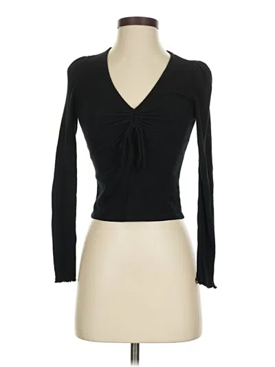 Pre-owned Altar'd State Long Sleeve Top Black Sweetheart Neckline Tops