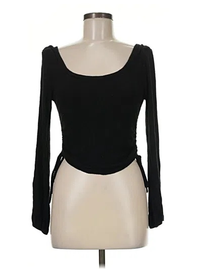 Pre-owned Altar'd State Long Sleeve Top Black Sweetheart Neckline Tops