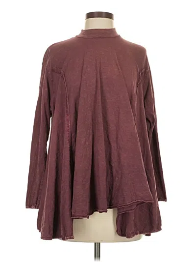 Pre-owned Altar'd State Long Sleeve Top Burgundy Turtleneck Tops