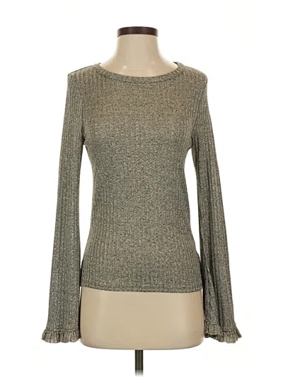 Pre-owned Altar'd State Long Sleeve Top Gray Boatneck Tops