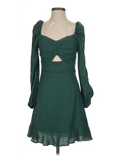 Pre-owned Altar'd State Long Sleeve Top Green Sweetheart Neckline Tops