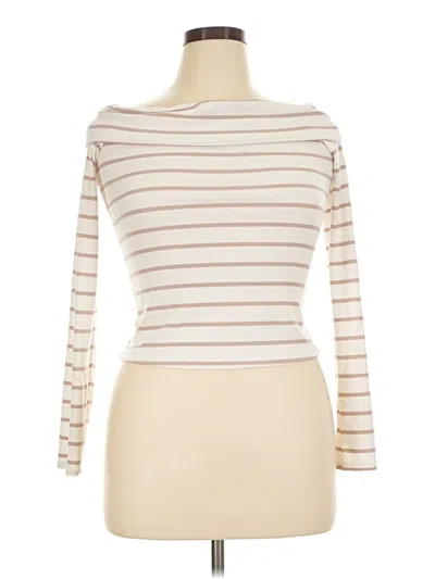 Pre-owned Altar'd State Long Sleeve Top Ivory Boatneck Tops