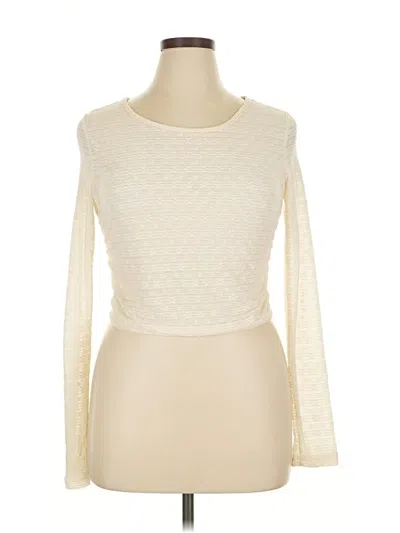 Pre-owned Altar'd State Long Sleeve Top Ivory Boatneck Tops In White