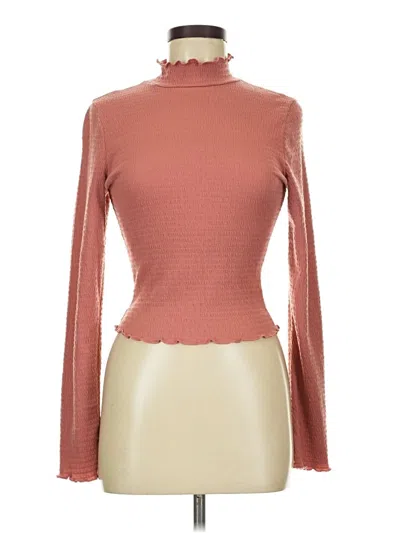 Pre-owned Altar'd State Long Sleeve Top Pink Turtleneck Tops