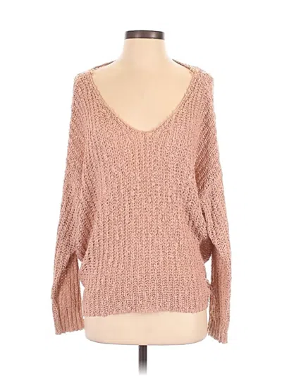 Pre-owned Altar'd State Long Sleeve Top Pink V-neck Tops