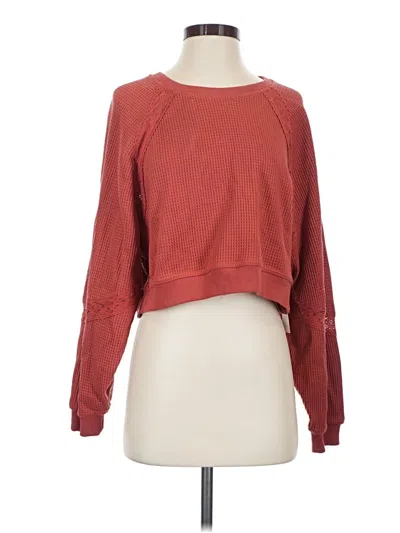 Pre-owned Altar'd State Long Sleeve Top Red Boatneck Tops
