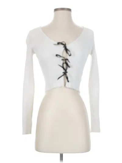 Pre-owned Altar'd State Long Sleeve Top White Sweetheart Neckline Tops