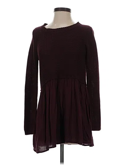 Pre-owned Altar'd State Long Sleeve T-shirt In Burgundy