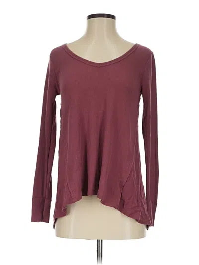 Pre-owned Altar'd State Long Sleeve T-shirt In Burgundy