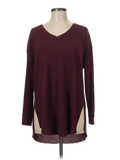 Pre-owned Altar'd State Long Sleeve T-shirt In Burgundy