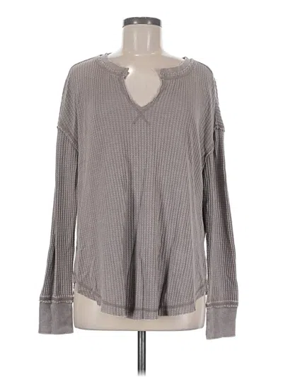 Pre-owned Altar'd State Long Sleeve T-shirt In Gray