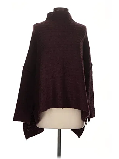 Pre-owned Altar'd State Poncho In Burgundy