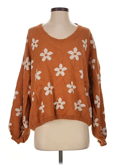 Pre-owned Altar'd State Pullover Sweater In Brown