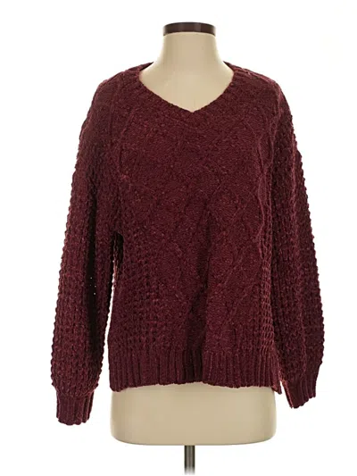 Pre-owned Altar'd State Pullover Sweater In Burgundy