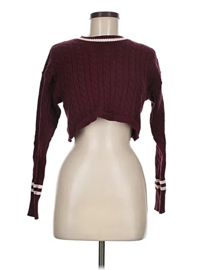 Pre-owned Altar'd State Pullover Sweater In Burgundy