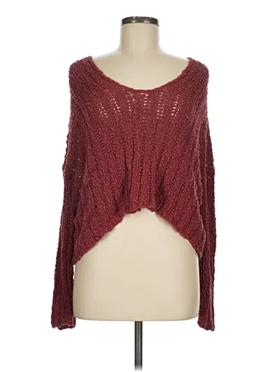 Pre-owned Altar'd State Pullover Sweater In Burgundy