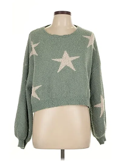 Pre-owned Altar'd State Pullover Sweater In Green