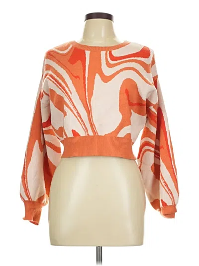 Pre-owned Altar'd State Pullover Sweater In Orange