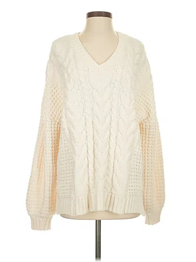 Pre-owned Altar'd State Pullover Sweater In White