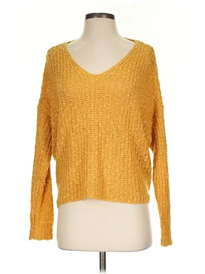 Pre-owned Altar'd State Pullover Sweater In Yellow