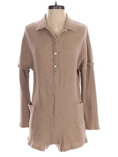 Pre-owned Altar'd State Romper In Tan