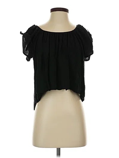 Pre-owned Altar'd State Short Sleeve Blouse In Black