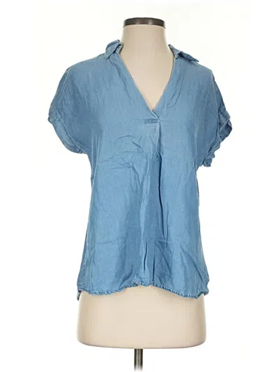 Pre-owned Altar'd State Short Sleeve Blouse In Blue