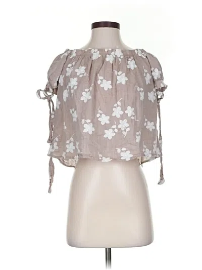 Pre-owned Altar'd State Short Sleeve Blouse In Gray