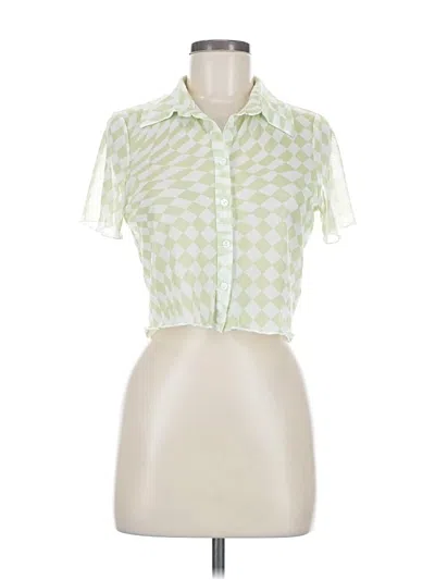Pre-owned Altar'd State Short Sleeve Blouse In Green