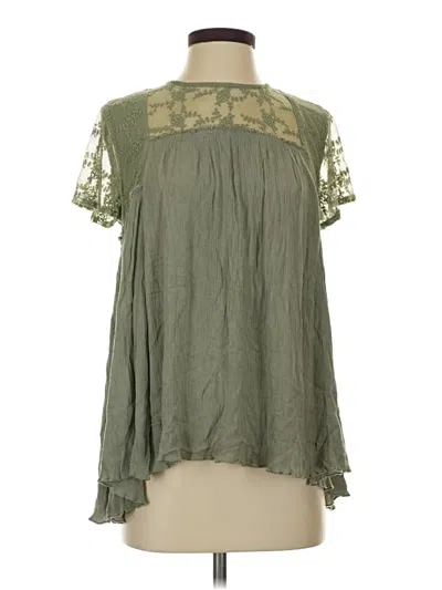Pre-owned Altar'd State Short Sleeve Blouse In Green