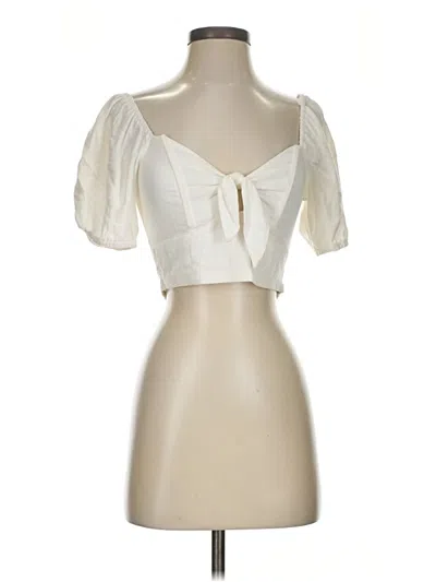 Pre-owned Altar'd State Short Sleeve Blouse In Ivory