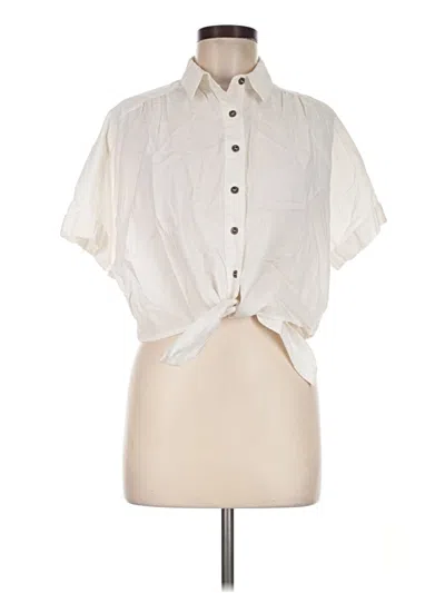 Pre-owned Altar'd State Short Sleeve Blouse In Ivory