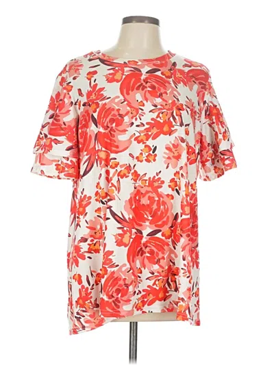 Pre-owned Altar'd State Short Sleeve Blouse In Orange