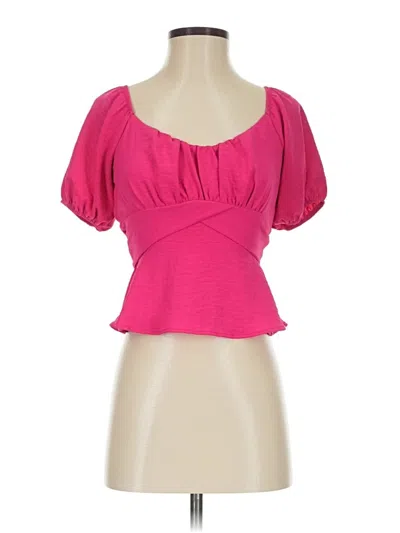 Pre-owned Altar'd State Short Sleeve Blouse In Pink