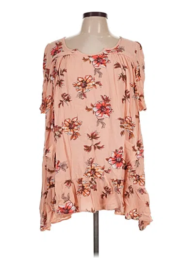 Pre-owned Altar'd State Short Sleeve Blouse In Pink