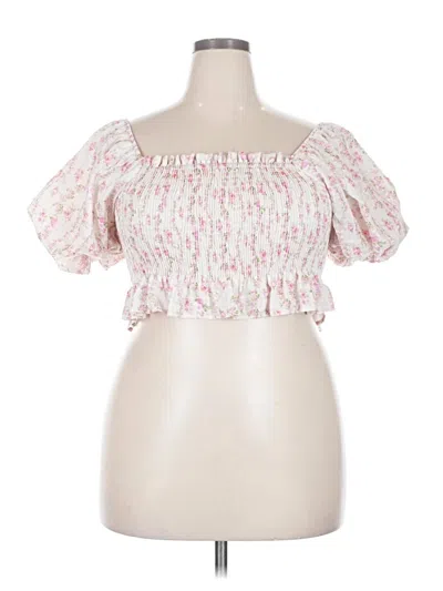 Pre-owned Altar'd State Short Sleeve Blouse In Pink