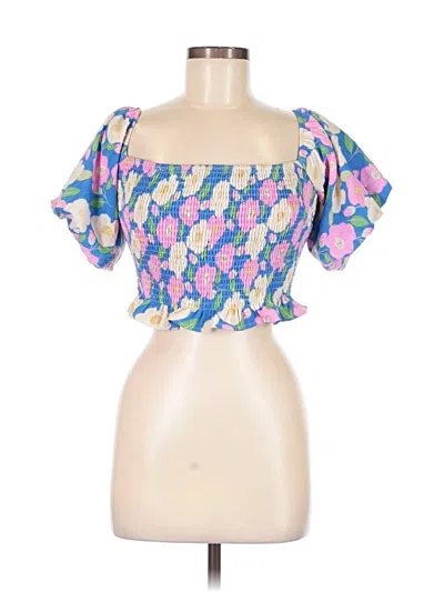 Pre-owned Altar'd State Short Sleeve Blouse In Pink