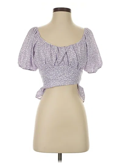 Pre-owned Altar'd State Short Sleeve Blouse In Purple