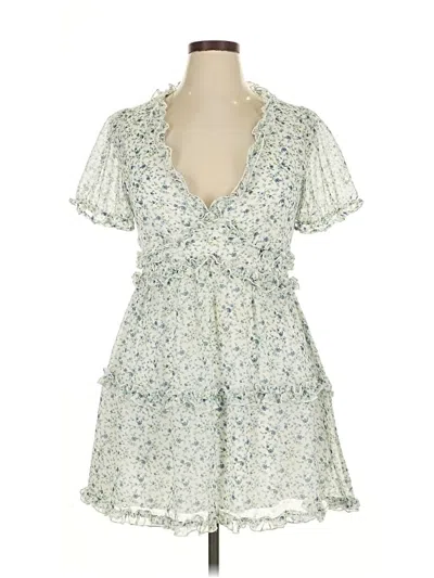 Pre-owned Altar'd State Short Sleeve Blouse In White