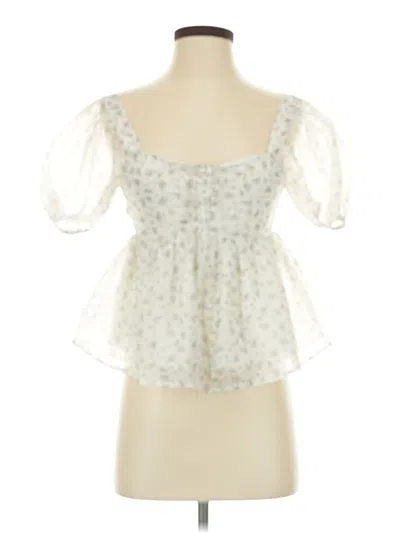 Pre-owned Altar'd State Short Sleeve Blouse In White