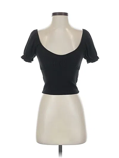 Pre-owned Altar'd State Short Sleeve Top Black Sweetheart Neckline Tops