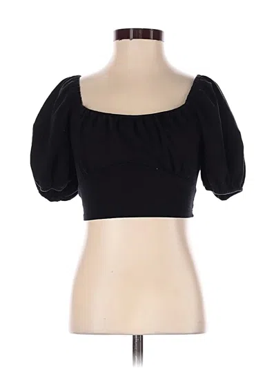 Pre-owned Altar'd State Short Sleeve Top Black Sweetheart Neckline Tops